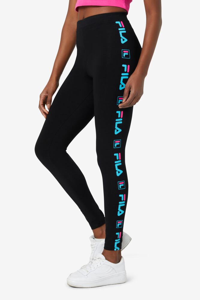 Fila Parma Legging Negras Azules Rosas | QAUR91748