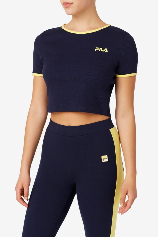 Fila Perla Crop Top Peac/Gfnch | BZRN67802