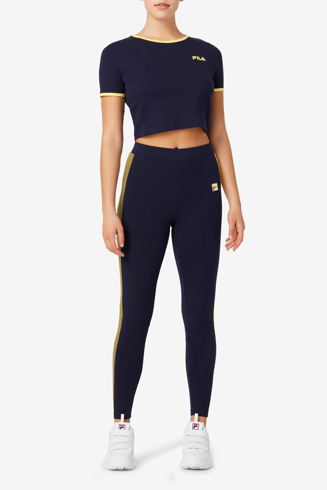 Fila Perla Crop Top Peac/Gfnch | BZRN67802