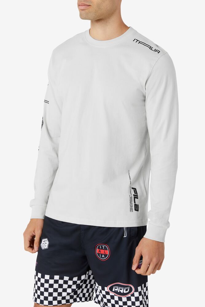 Fila Phantom Long Sleeve Tee 104 Lunar Rock | DOET24173