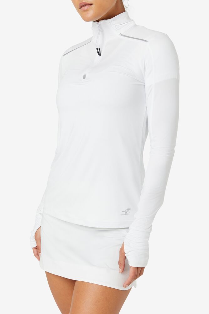 Fila Pickleball 1/4 Zip Long Sleeve Blancas | VLNF59187