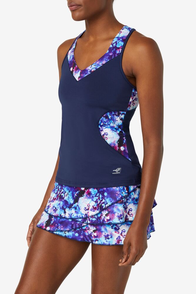 Fila Pickleball Halter Tank Azul Marino Azul Marino | PEMQ25478