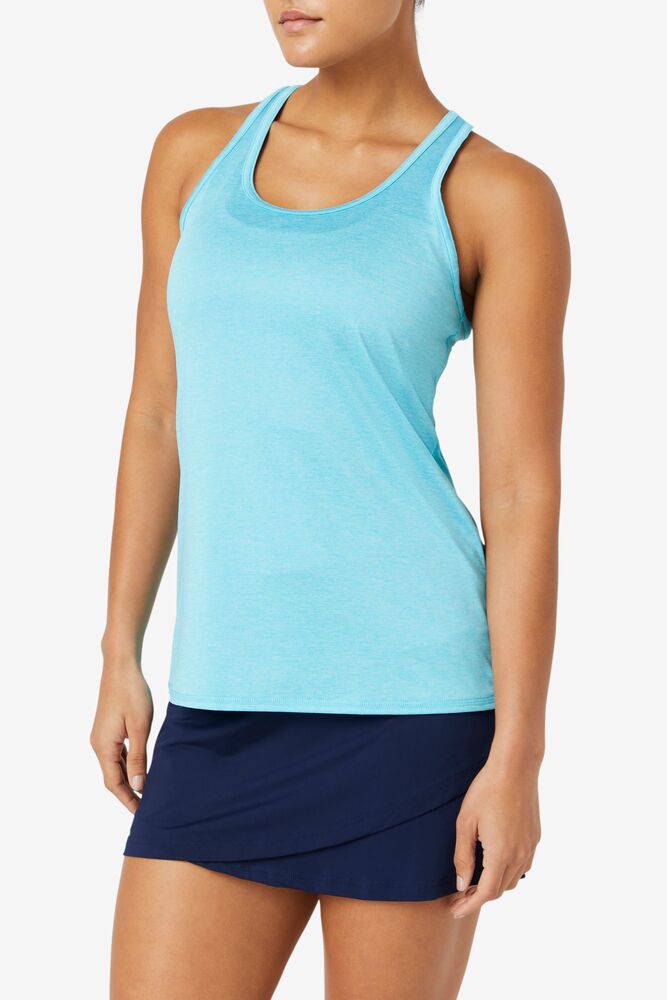 Fila Pickleball Racerback Tank 480 Bluefish Heather | OQIW34789