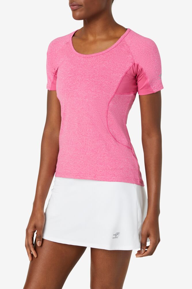 Fila Pickleball Short Sleeve Top Rosas | PDGU48329