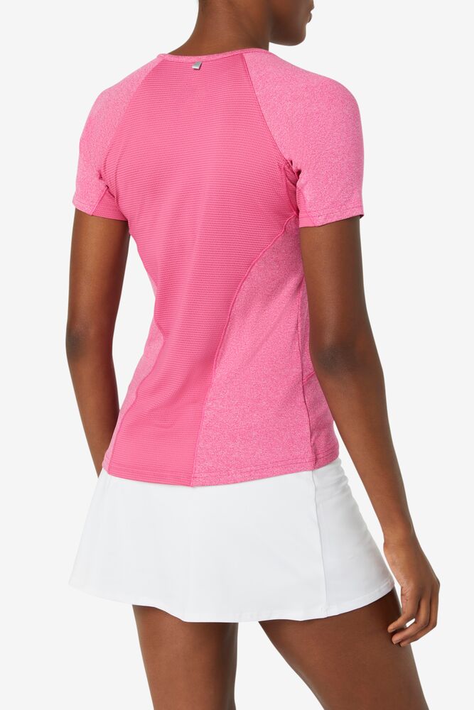 Fila Pickleball Short Sleeve Top Rosas | PDGU48329