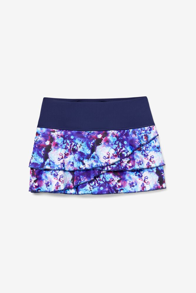 Fila Pickleball Tiered Printed Skort Azul Marino Azul Marino | BUQN67293