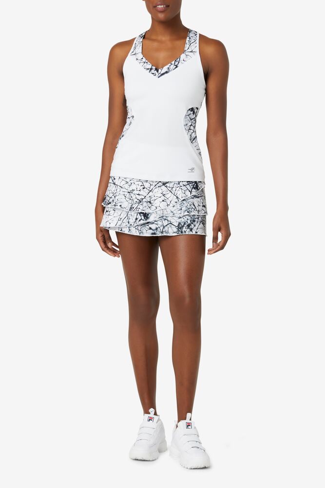 Fila Pickleball Tiered Printed Skort Blancas | FVYU50791