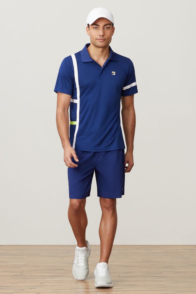 Fila Plr Singles Polo Blup/Wht/Acdl | VIRN82065