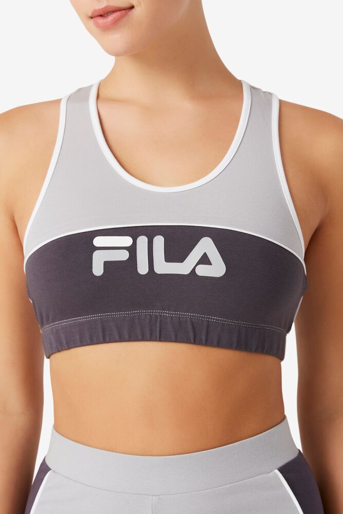 Fila Poesia Bra Top Plateadas Blancas | ORZM68935