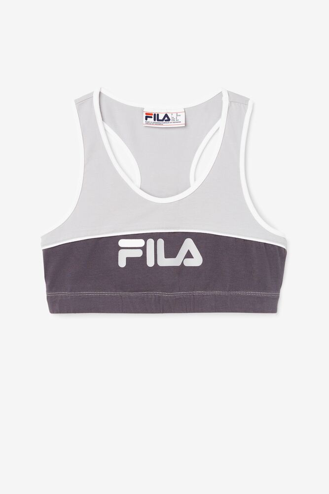 Fila Poesia Bra Top Plateadas Blancas | QYSN68459