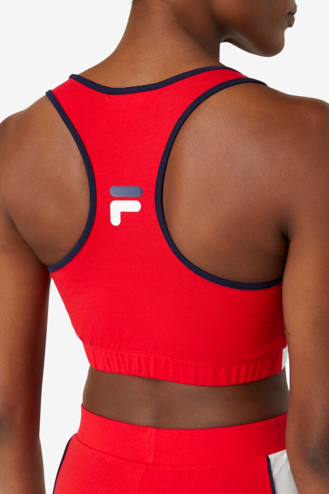 Fila Poesia Bra Top Rojas Blancas | BGQY06324