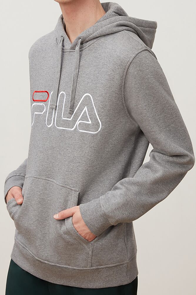 Fila Prati Hoodie Gris Rojas Blancas | UBOH94382