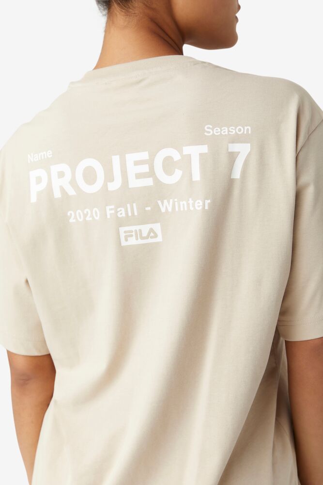 Fila Project 7 Logo T-shirt Beige | REQF54918