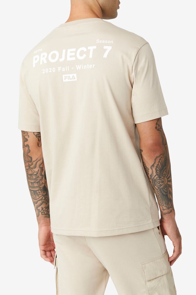 Fila Project 7 Logo T-shirt Beige | REQF54918