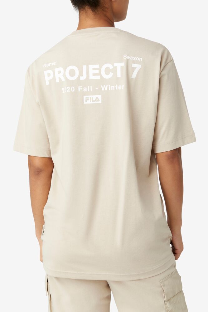 Fila Project 7 Logo T-shirt Beige | REQF54918