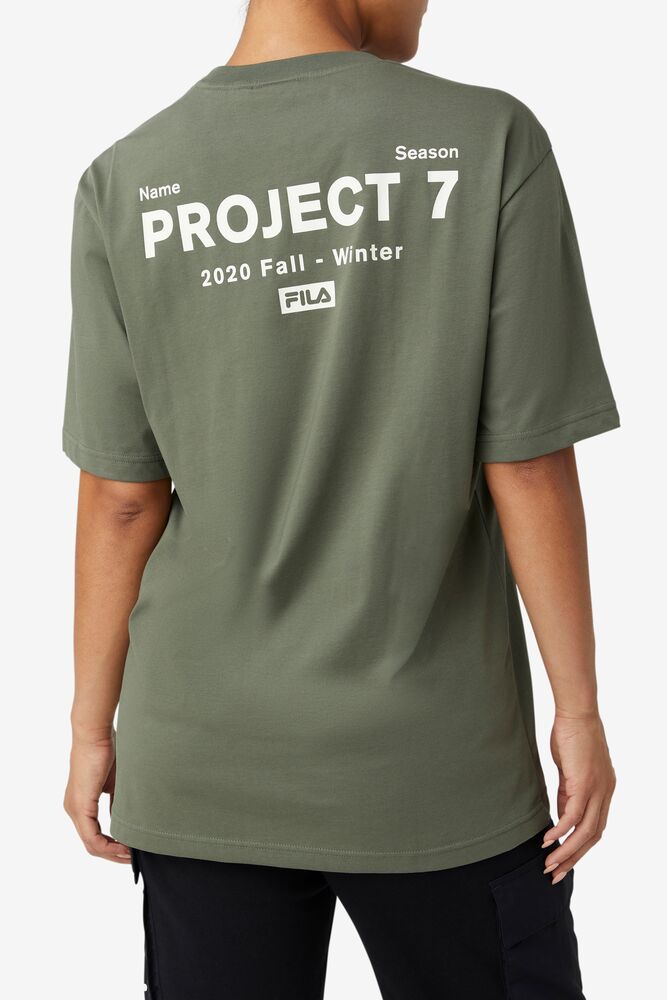 Fila Project 7 Logo T-shirt Kaki | BULY69382