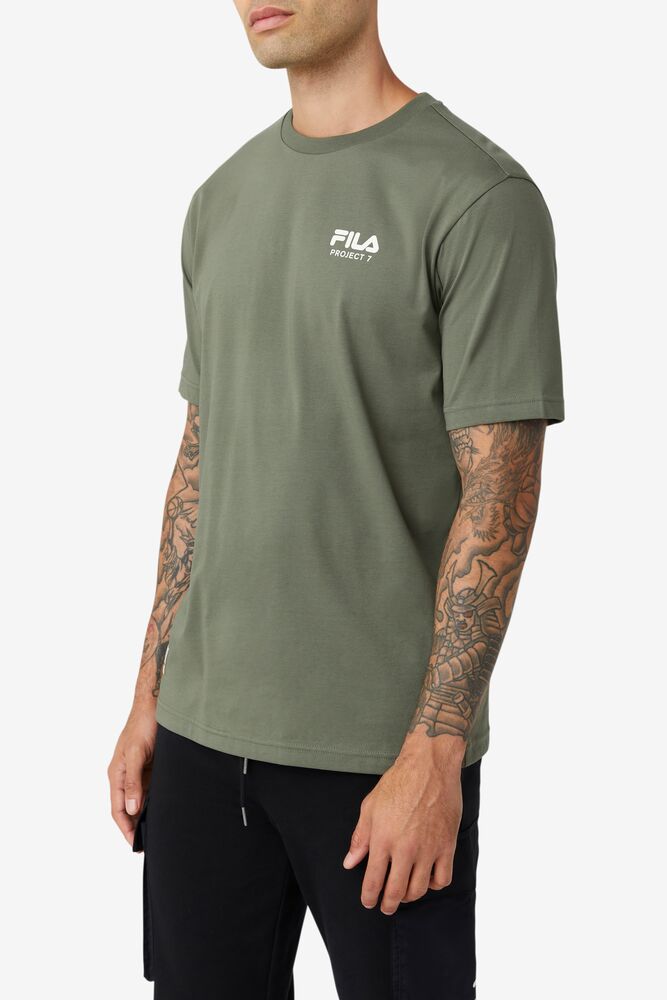 Fila Project 7 Logo T-shirt Kaki | BULY69382