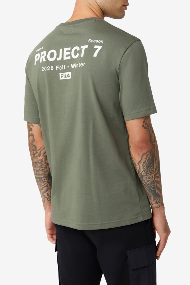 Fila Project 7 Logo T-shirt Kaki | BULY69382