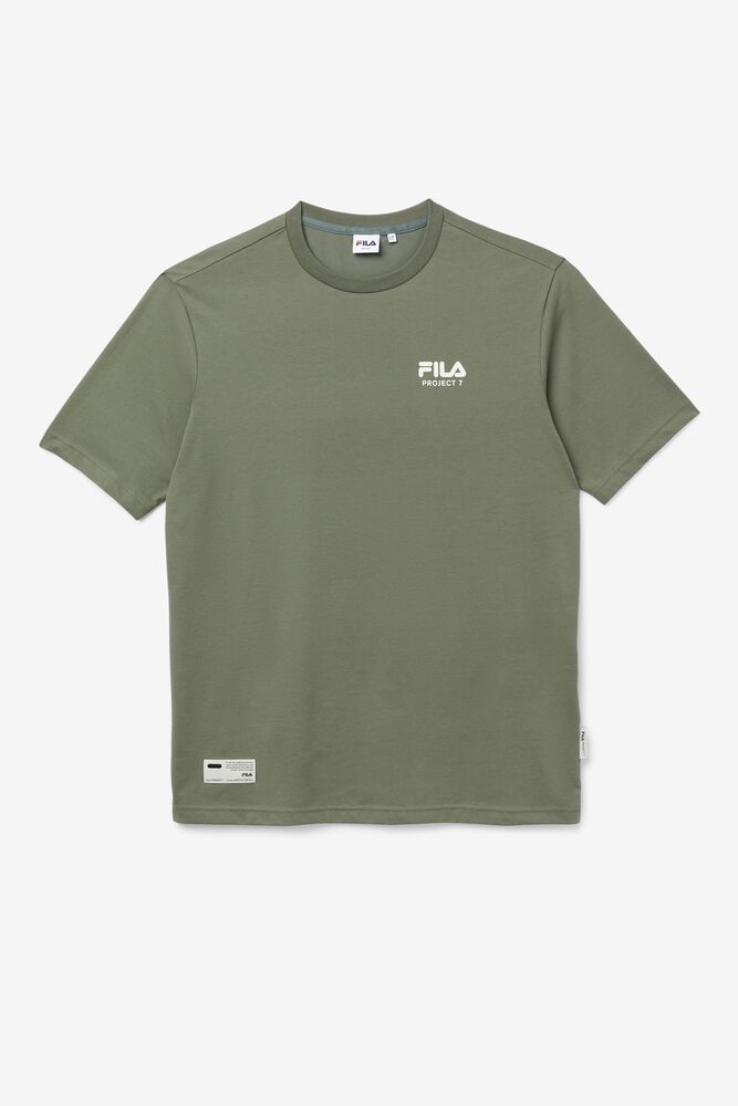 Fila Project 7 Logo T-shirt Kaki | LXSA70968