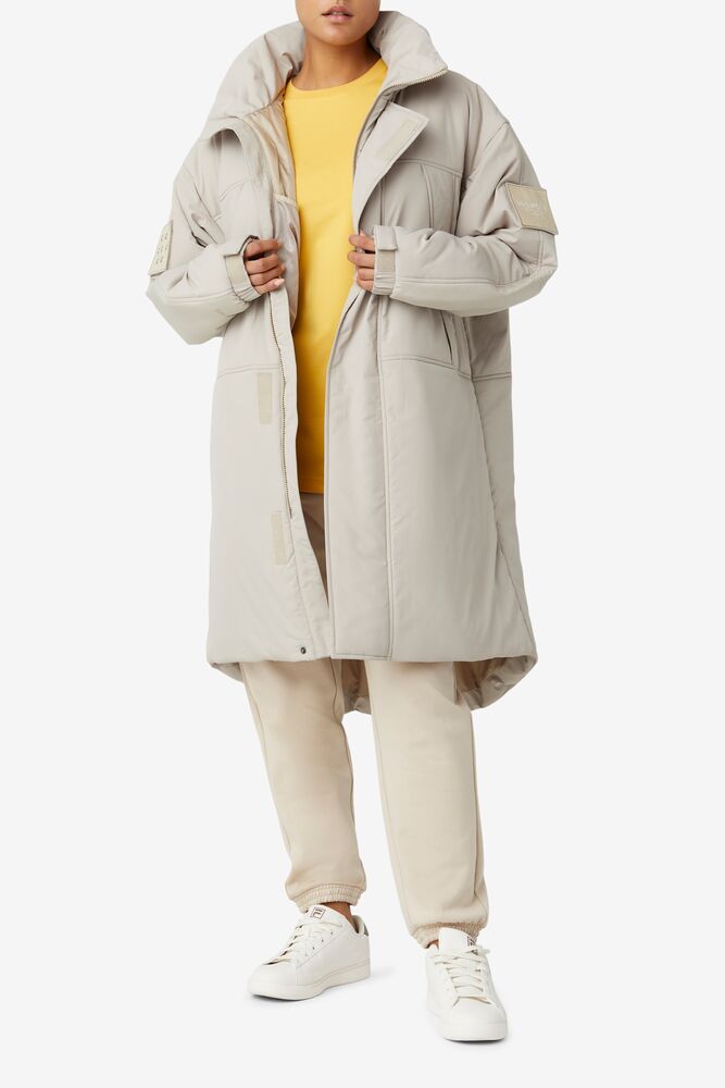 Fila Project 7 Long Padded Coat Beige | FXAO02497