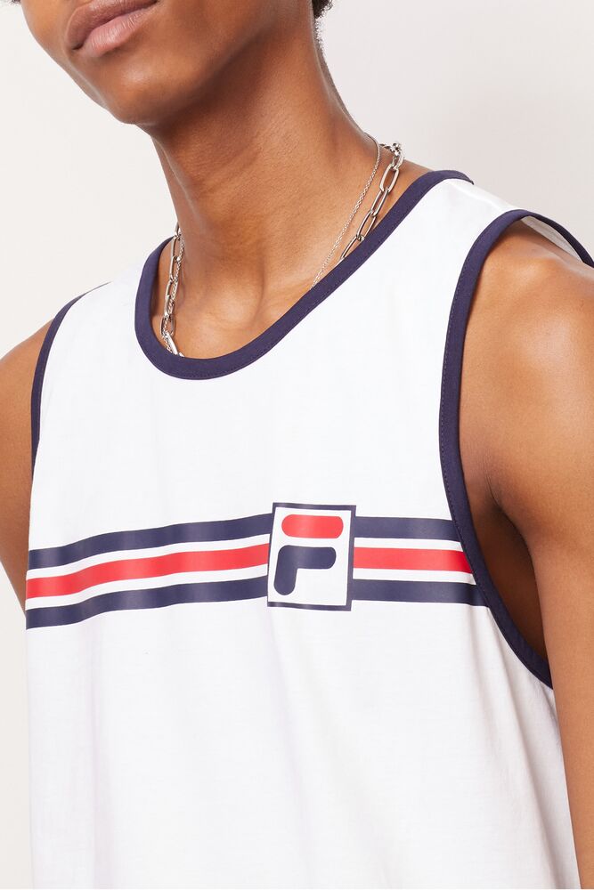 Fila Quillan Tank Blancas Azul Marino Rojas | RQXK96537