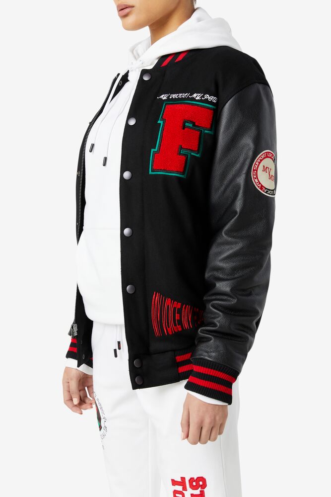 Fila Raddix Varsity Jacket Negras Rojas Verde | LVUF84051