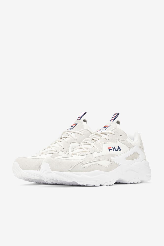 Fila Ray Tracer Lab Premium Sneakers Blancas Blancas Plateadas | WCRM31249