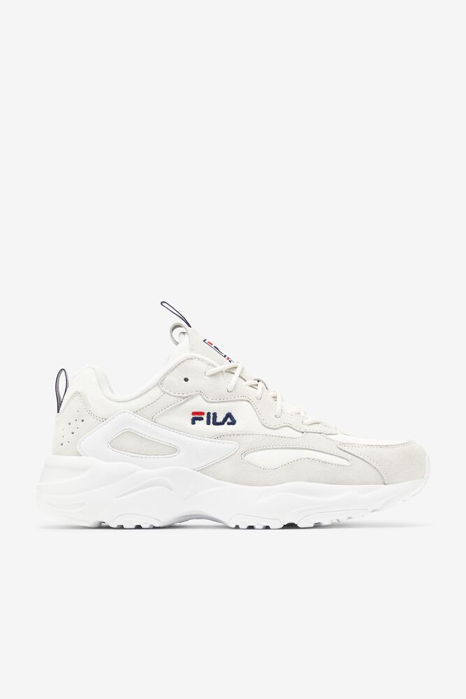 Fila Ray Tracer Lab Premium Sneakers Blancas Blancas Plateadas | WCRM31249