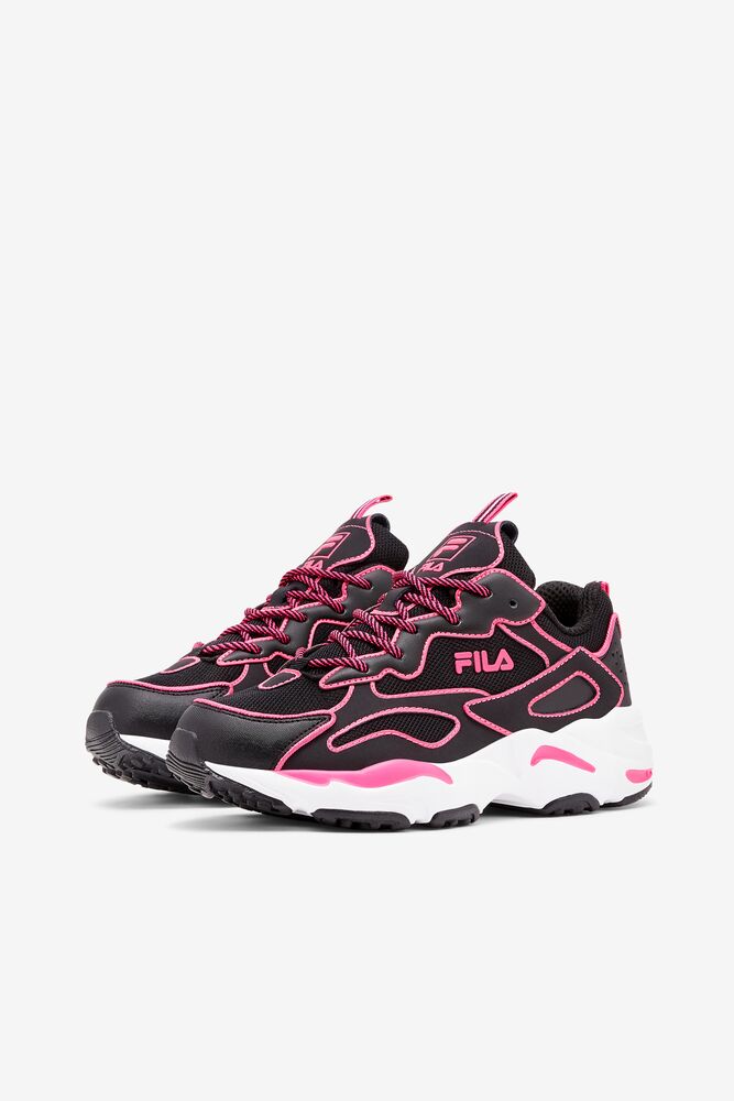 Fila Ray Tracer Neon Sneakers Blk/Pglo/Wht | PSQW30174