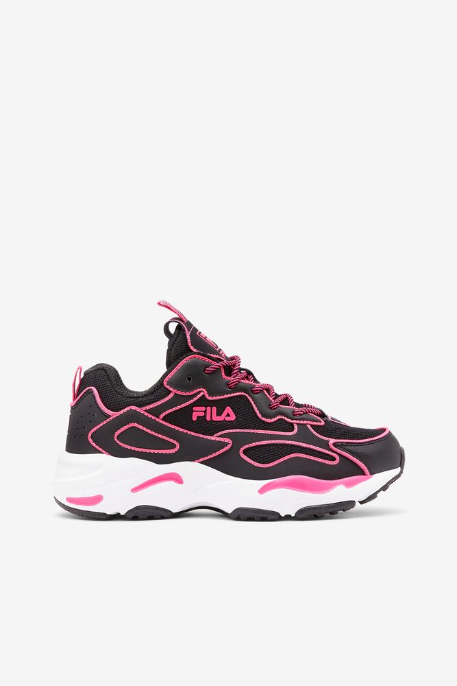 Fila Ray Tracer Neon Sneakers Blk/Pglo/Wht | PSQW30174