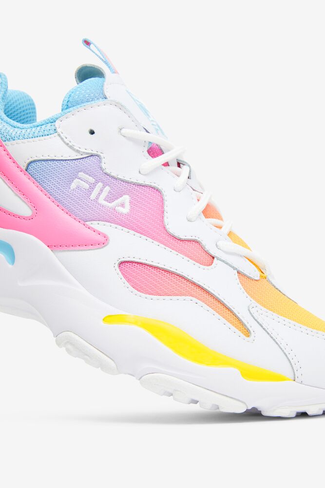 Fila Ray Tracer Sneakers Blancas Limón Azules | XKDH45863