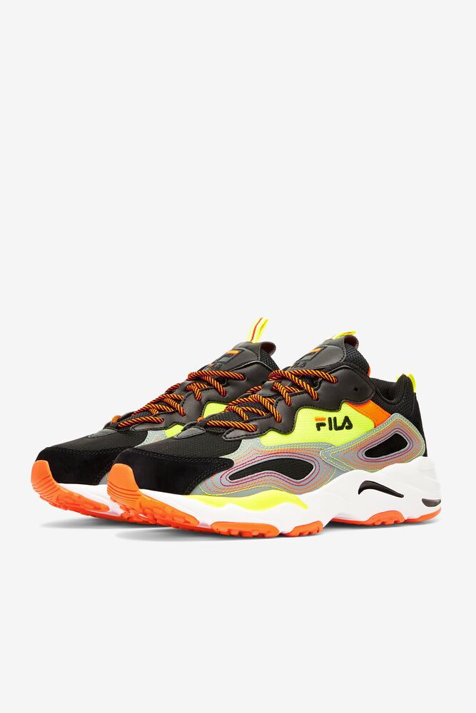 Fila Ray Tracer Stitch Sneakers Negras Naranjas | TFYR43195