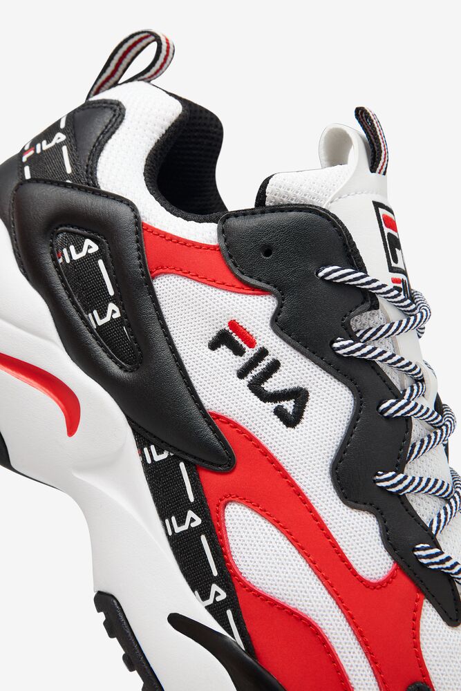 Fila Ray Tracer Tarvos Sneakers Blancas Negras Rojas | BKAR59106