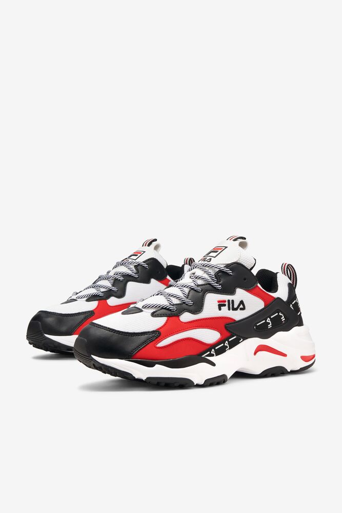 Fila Ray Tracer Tarvos Sneakers Blancas Negras Rojas | BKAR59106