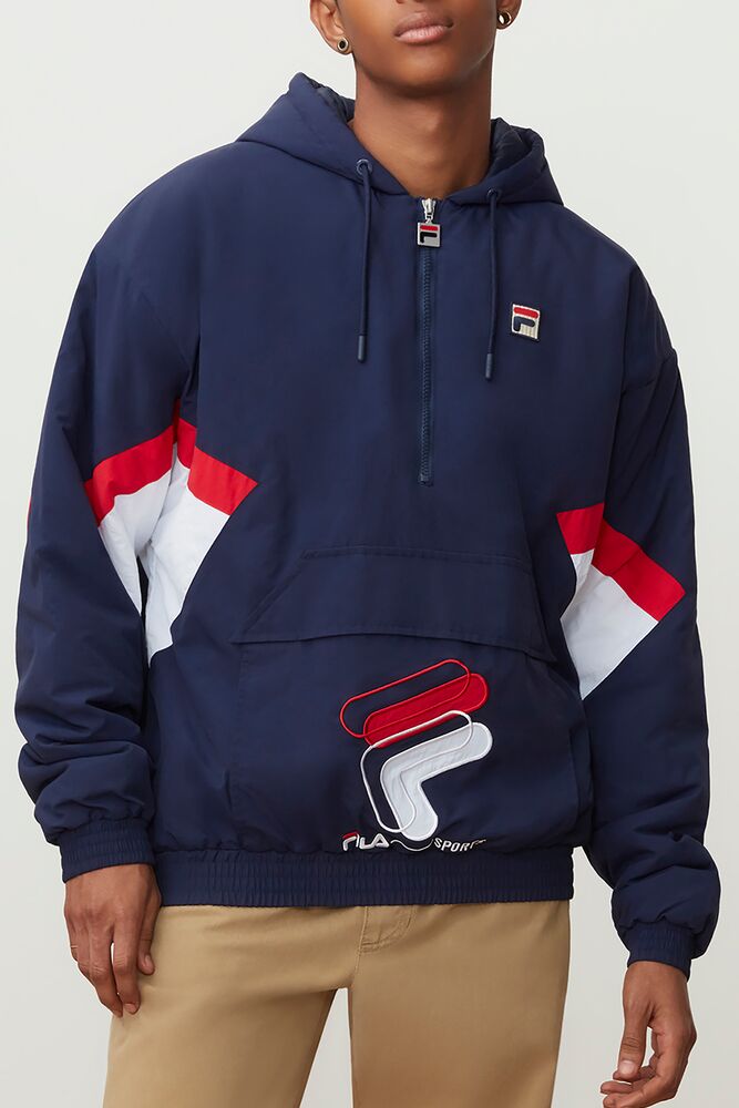 Fila Resso 1/4 Zip Jacket Peac/Wht/Cred | AMDQ29061