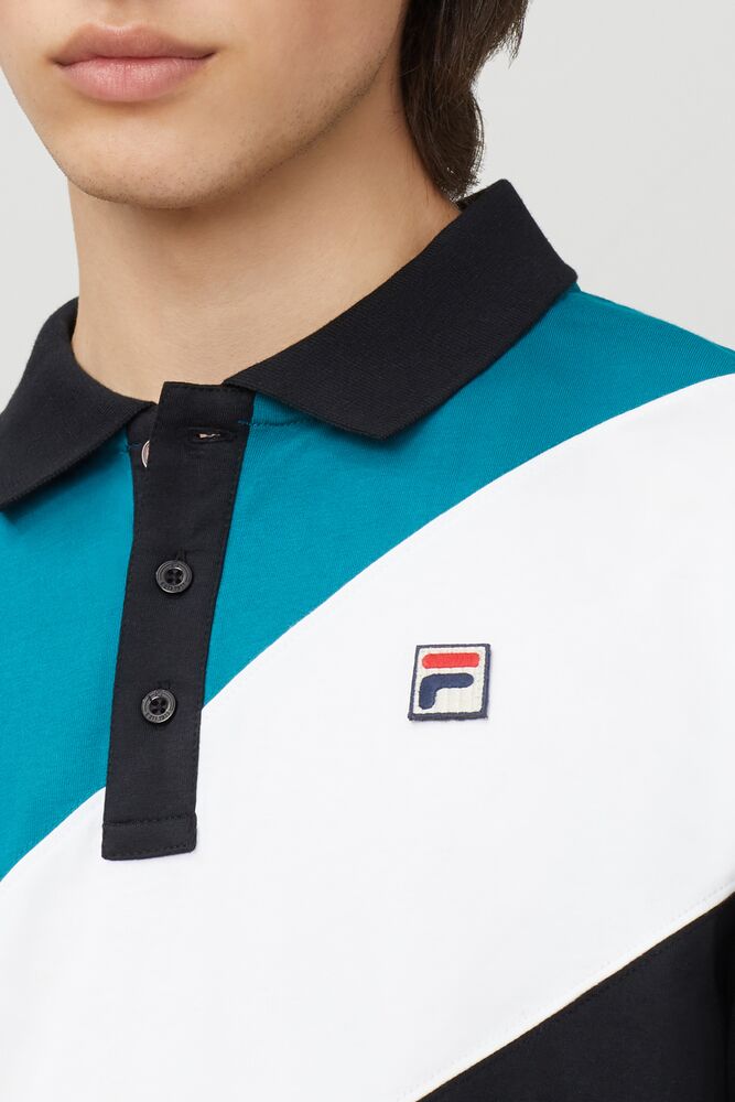 Fila Reus Polo Blk/Hblu/Wht | UMLS30589