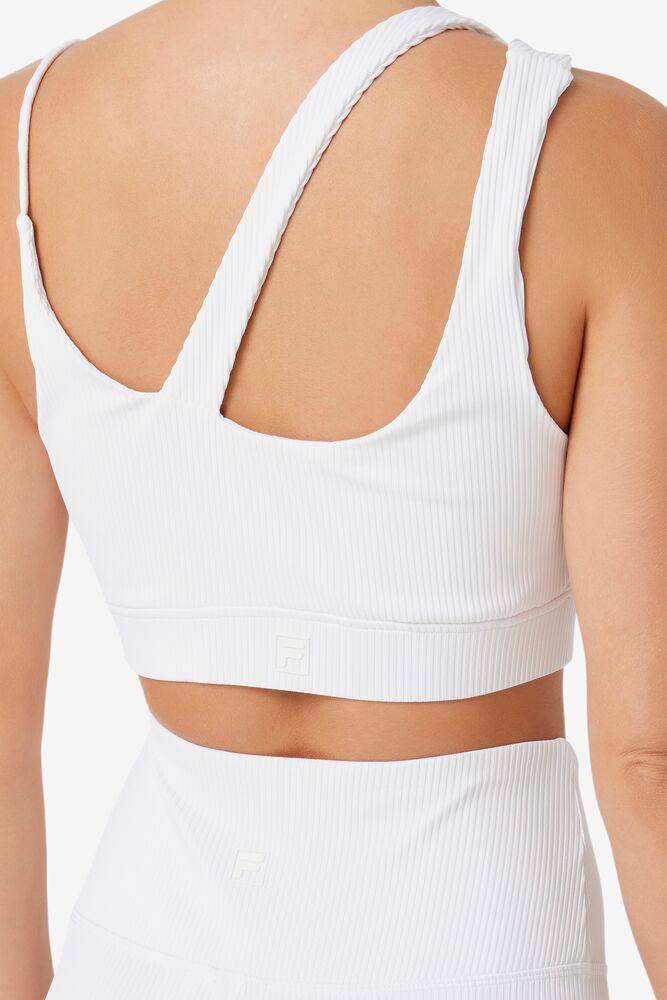 Fila Ribbed Essentials | Karina Bra Top Blancas | NHGZ40265