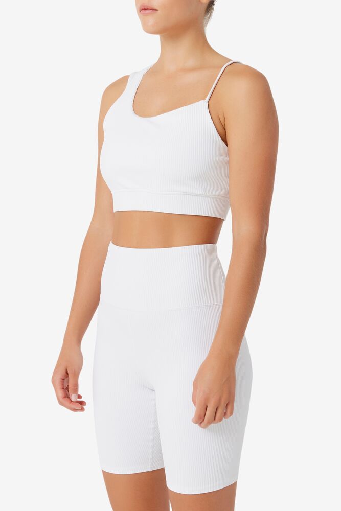 Fila Ribbed Essentials | Karina Bra Top Blancas | NHGZ40265