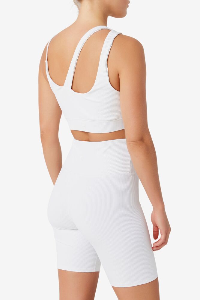 Fila Ribbed Essentials | Karina Bra Top Blancas | NHGZ40265