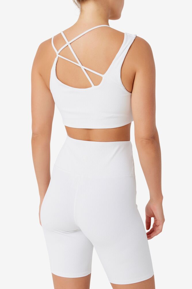 Fila Ribbed Essentials | Teena Bra Top Blancas | GCHW26409