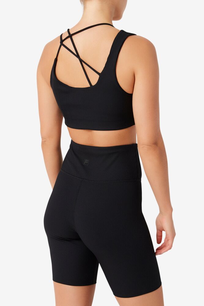 Fila Ribbed Essentials | Teena Bra Top Negras | XVUQ49672