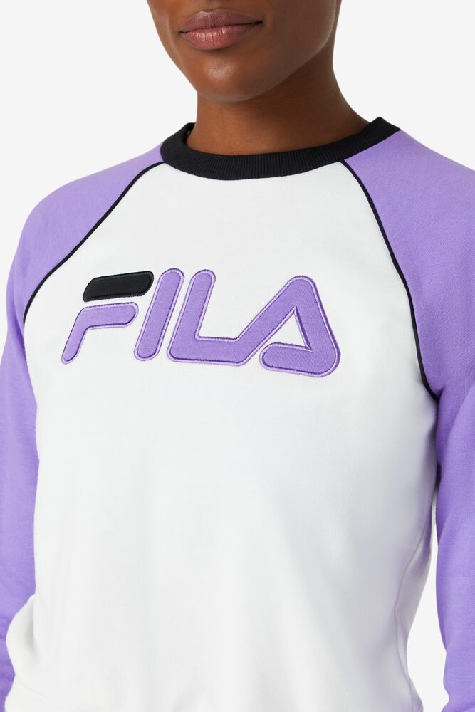 Fila Riccarda Sweatshirt Blancas Moradas Negras | WVDN86051