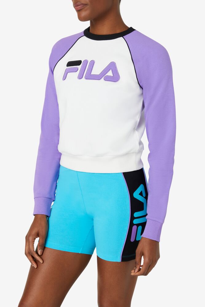 Fila Riccarda Sweatshirt Blancas Moradas Negras | WVDN86051