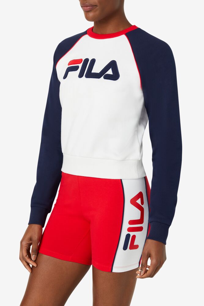 Fila Riccarda Sweatshirt Blancas Rojas | PQLB76815