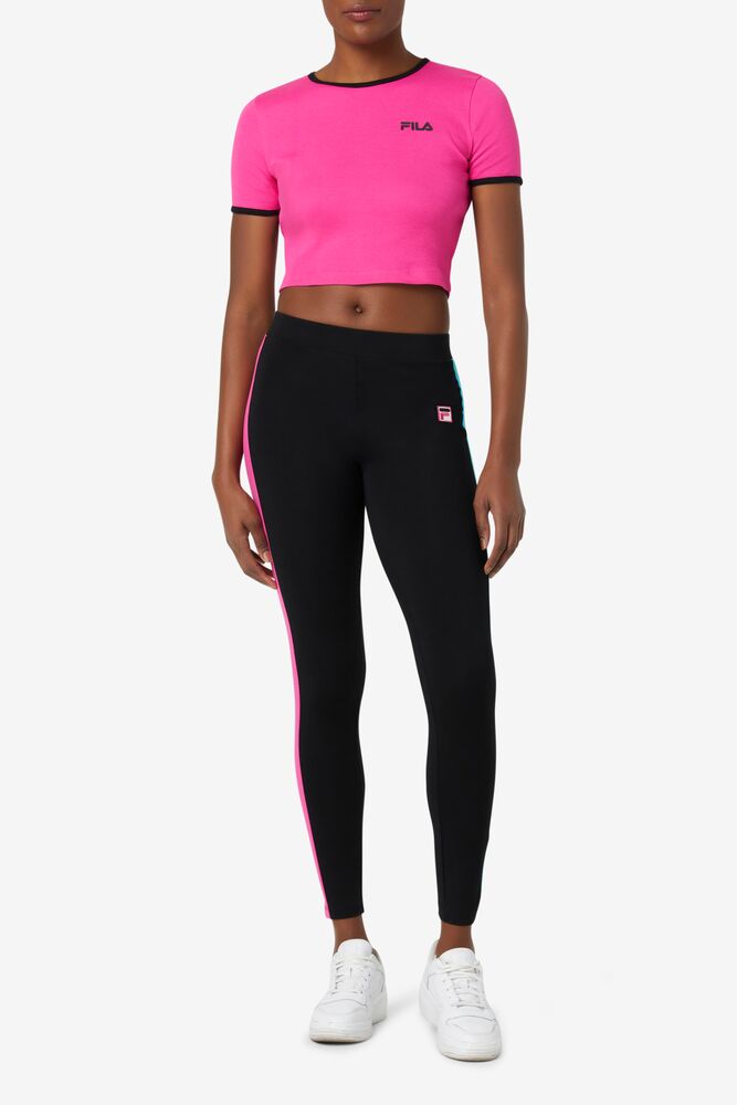 Fila Riviera Legging Negras Rosas Azules | HEKG35109