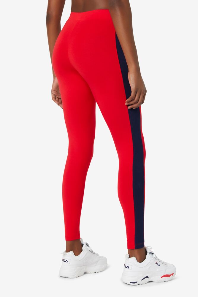 Fila Riviera Legging Rojas Blancas | EAWK37461