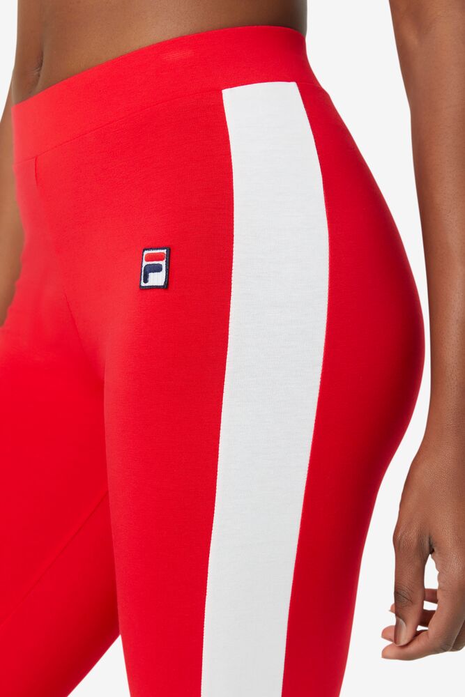 Fila Riviera Legging Rojas Blancas | EAWK37461