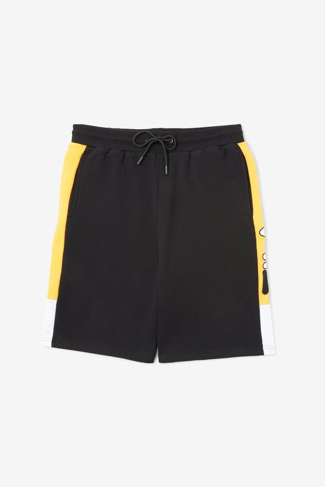 Fila Roy Short Negras Amarillo Blancas | DGIN59630