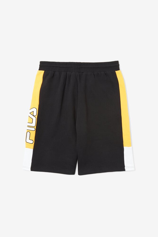 Fila Roy Short Negras Amarillo Blancas | TNDY63854