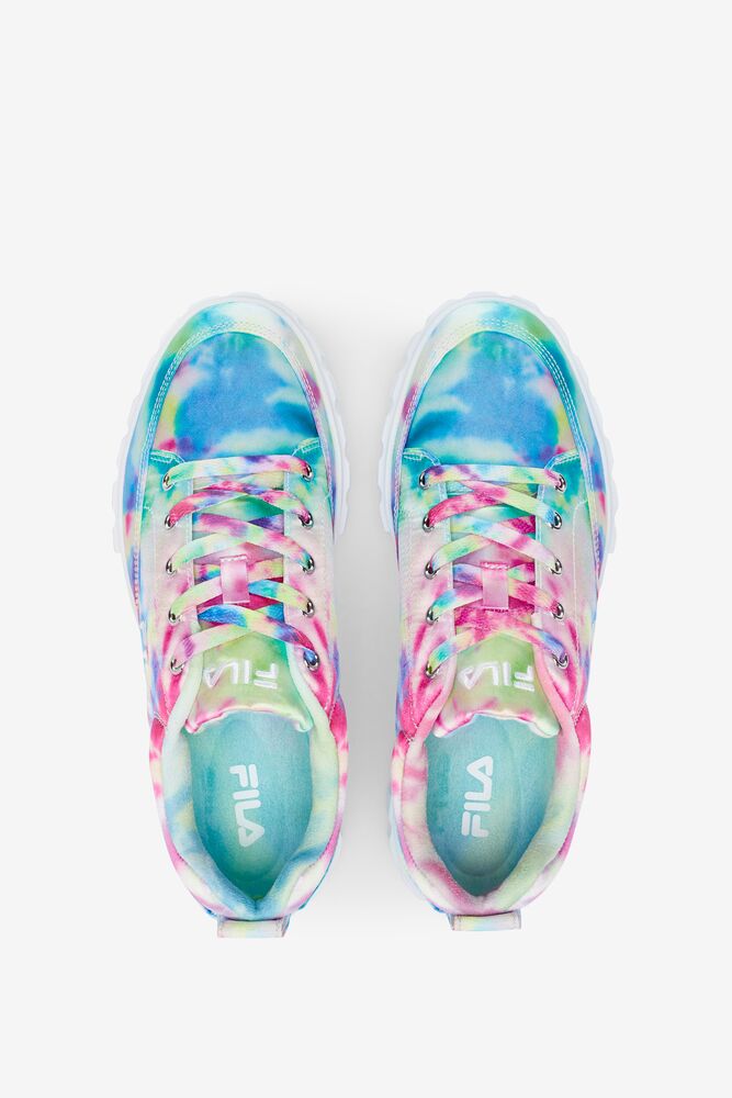 Fila Sandblast Low Mottled Tie Dye Sneakers Verde Azules Blancas | YVWB13746